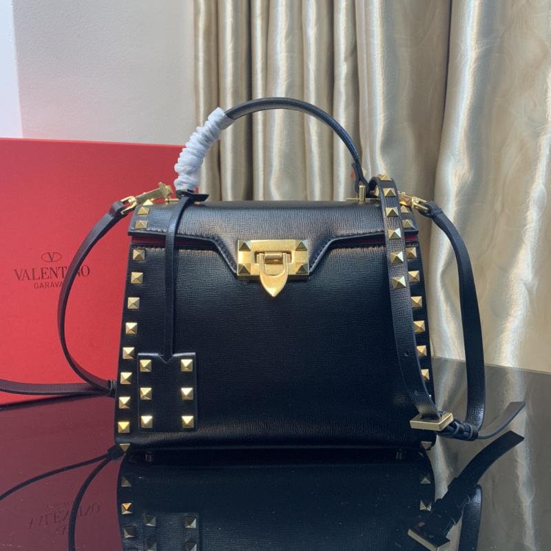 Valentino Shoulder Tote Bags VA2071 black gold buckle